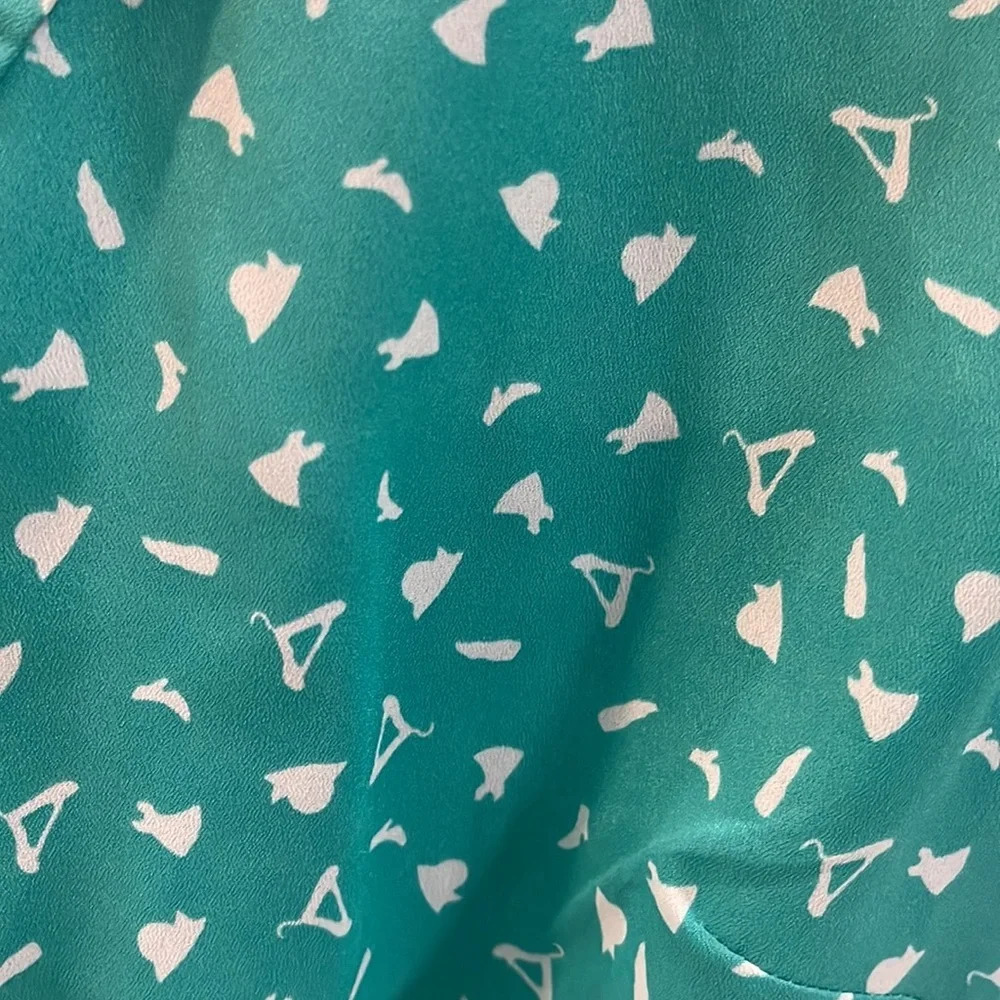 Flying Tomato Flying Green White Short Sleeve Retro Dress  size small - Picture 3 of 16